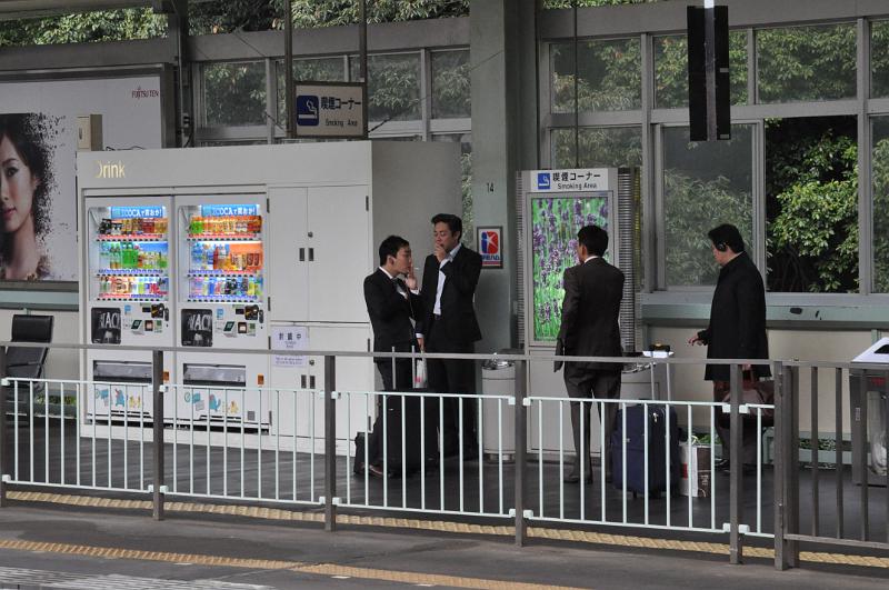 foto_20101108_0842_02.jpg - [de]Raucherecke am Bahnhof mit Blumenwiese.[en]Smoking area at the station with flower poster.