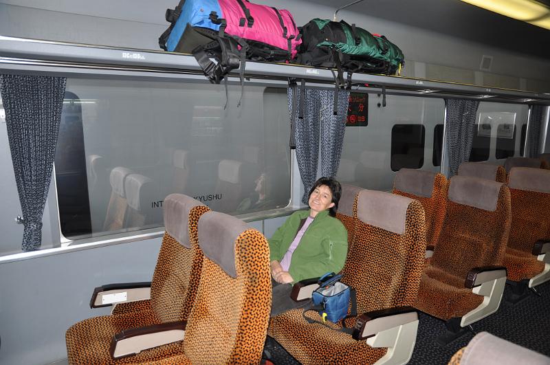 foto_20101108_1615_02.jpg - [de]Wir sitzen in einem Zug mit Loepardenfell Look.[en]The seats look pretty close to a leopard skin.