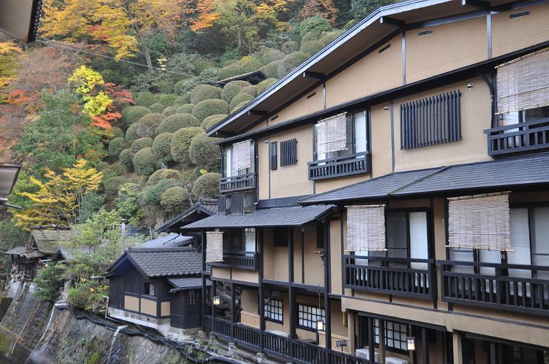 foto_20101112_1641_02.jpg - [de]Im Hintegrund sind schön geschnittene Bäume.[en]Nicely cut trees are in the back of this ryokan.